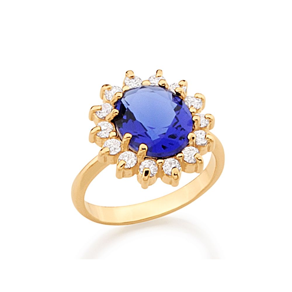 Anéis | JOIA BANHADA OURO 18K | ANEL BANHADO A OURO 18K COM CRISTAL COM ...